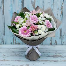 Букет цветов из:  Герберы, Альстромерии и Хризантемы #REPLACE_PRED# Райчихинске