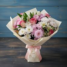 Букет цветов из:  Хризантемы, Альстромерии и Розы в Райчихинске