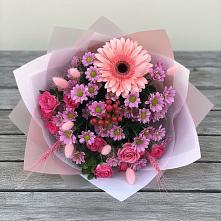 Букет цветов из:  Розы, Герберы и Хризантемы в Райчихинске