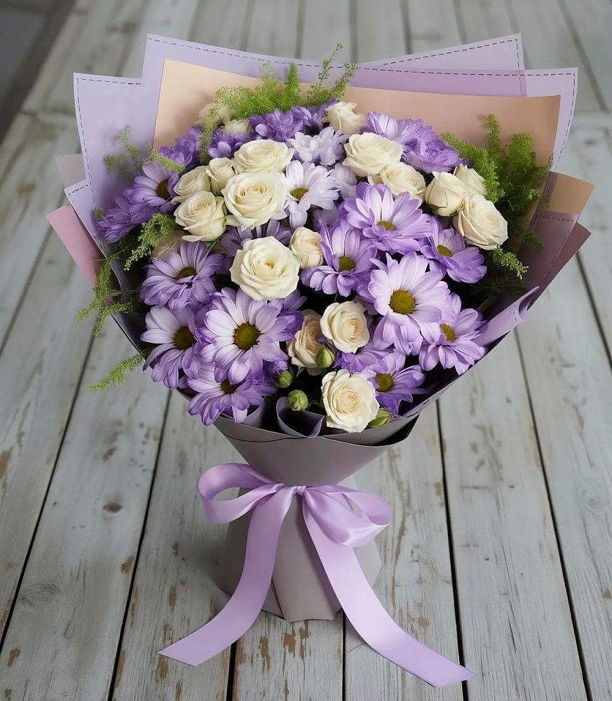 Букет цветов из: Хризантемы и Розы в Райчихинске